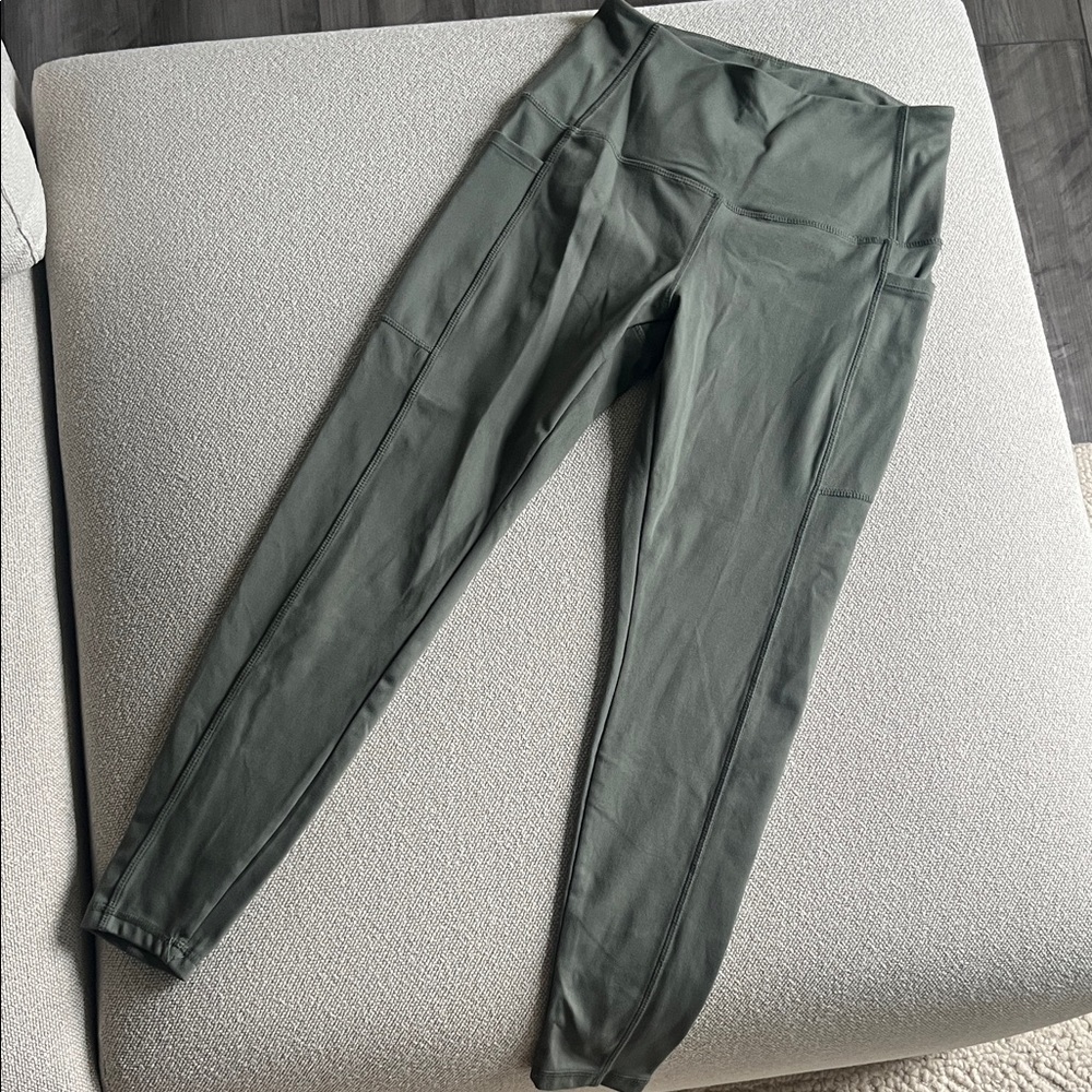 Olive Green High-Waisted Leggings